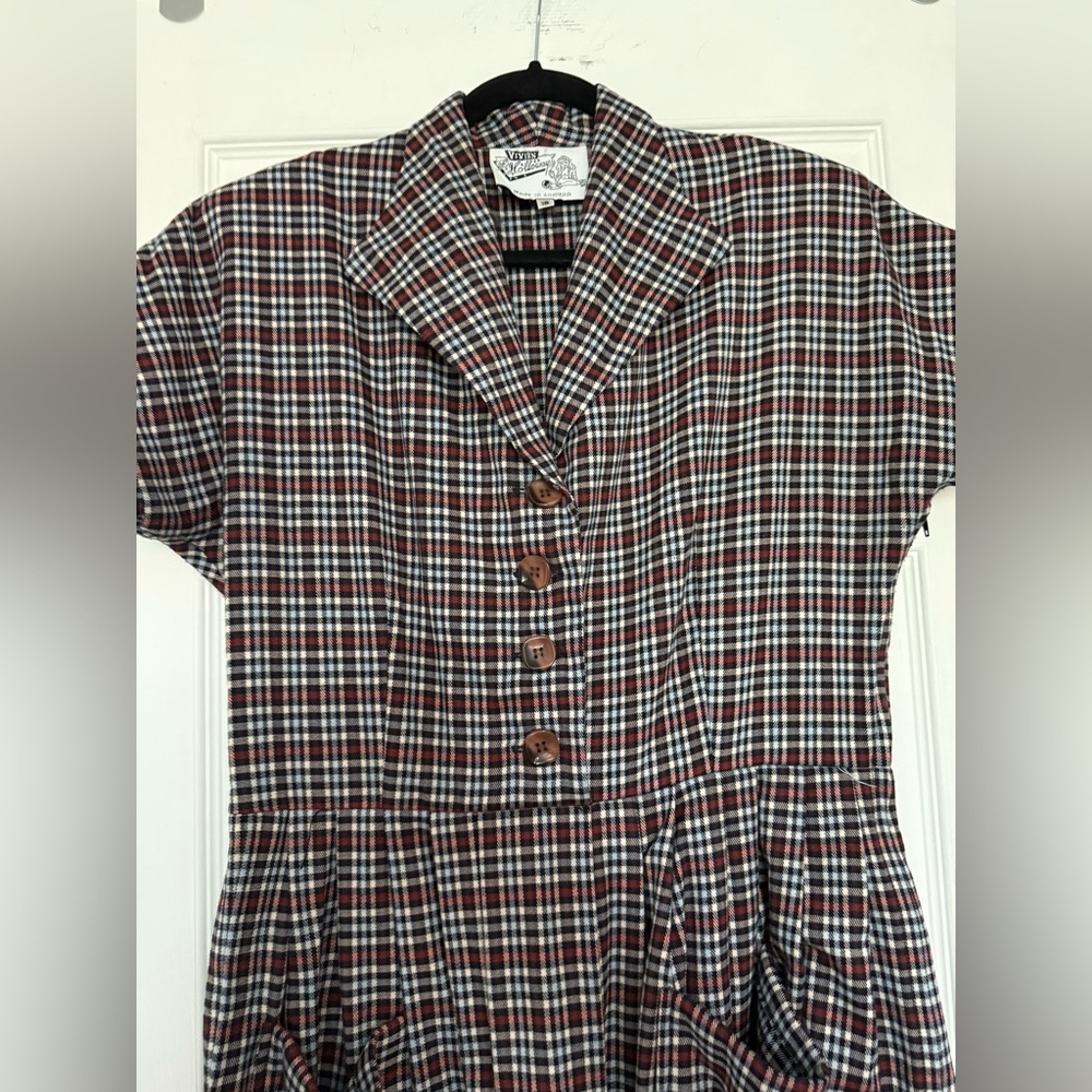 Vivien of Holloway Plaid Kitty Dress size UK 18 - Picture 4 of 6